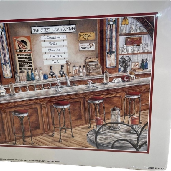 1996 Unopened Vintage SCAFA-TORNABENE ART Print of Main Street Ice Cream Shop - Picture 3 of 11